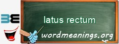 WordMeaning blackboard for latus rectum